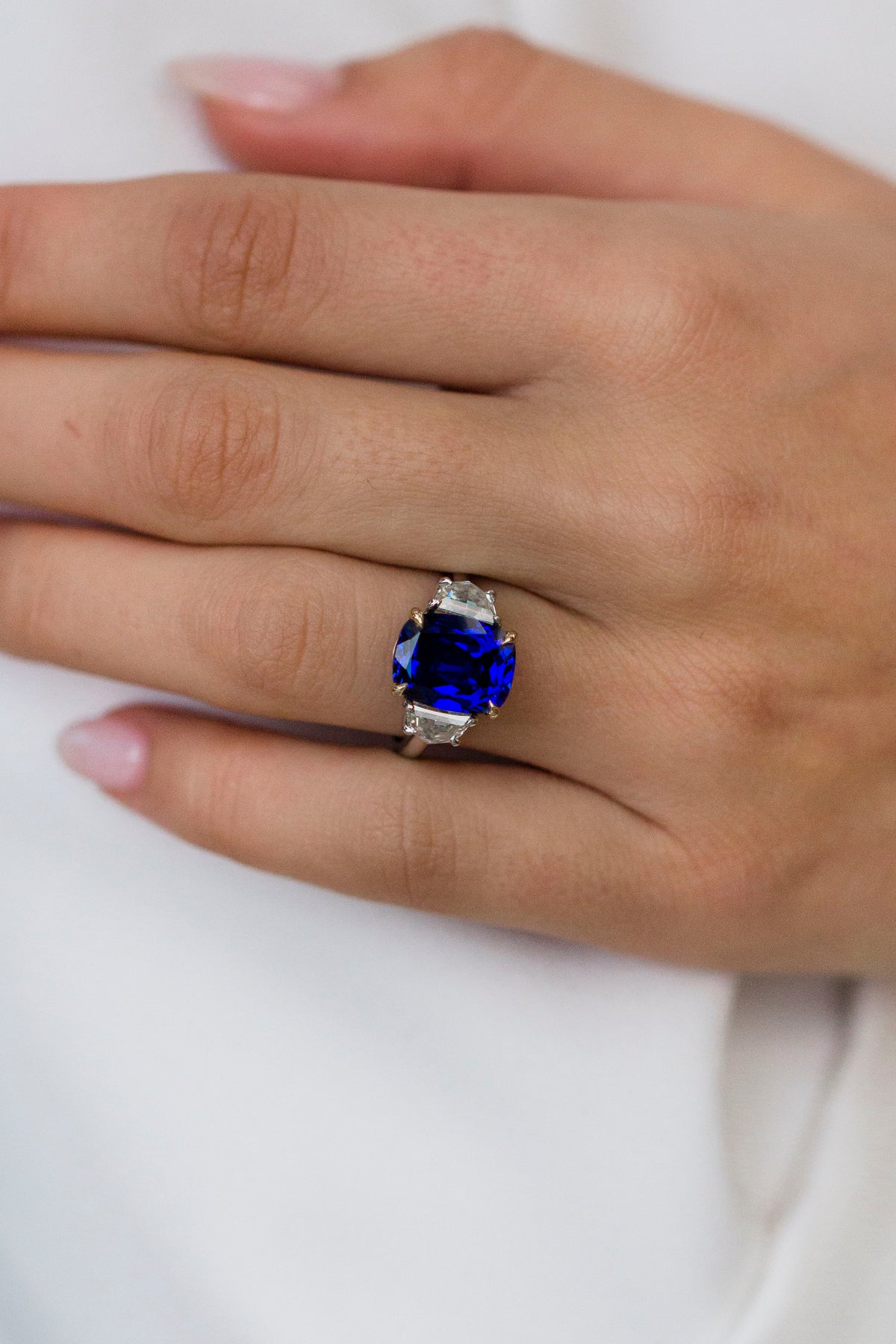 [? PRICE FIRM] CAMILLA Dancing With Daylight Ring Headband Boho Blue Greek The Camilla Ring - East West Gem Co - Custom Moissanite  main image 2