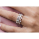 GEMMA 1.5 CTW Cluster Eternity Moissanite Wedding Band or 3/4 Stacking Band in 14K White Gold