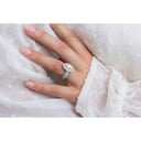 GEMMA 1.5 CTW Cluster Eternity Moissanite Wedding Band or 3/4 Stacking Band in 14K White Gold