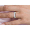 RYAN (Set of 1, 2 or 3) 1.5mm Chic Pave Eternity Wedding Anniversary or Stacking Band With Moissanite Stones in 14K Gold