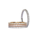 RYAN (Set of 1, 2 or 3) 1.5mm Chic Pave Eternity Wedding Anniversary or Stacking Band With Moissanite Stones in 14K Gold