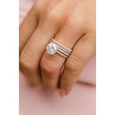 RYAN (Set of 1, 2 or 3) 1.5mm Chic Pave Eternity Wedding Anniversary or Stacking Band With Moissanite Stones in 14K Gold