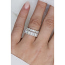 FALLYN 2 CTW 10-Stone or Eternity 3mm Crushed Ice Cut Moissanite Anniversary/Wedding Band in 14K White Gold