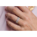RYAN (Set of 1, 2 or 3) 1.5mm Chic Pave Eternity Wedding Anniversary or Stacking Band With Moissanite Stones in 14K Gold